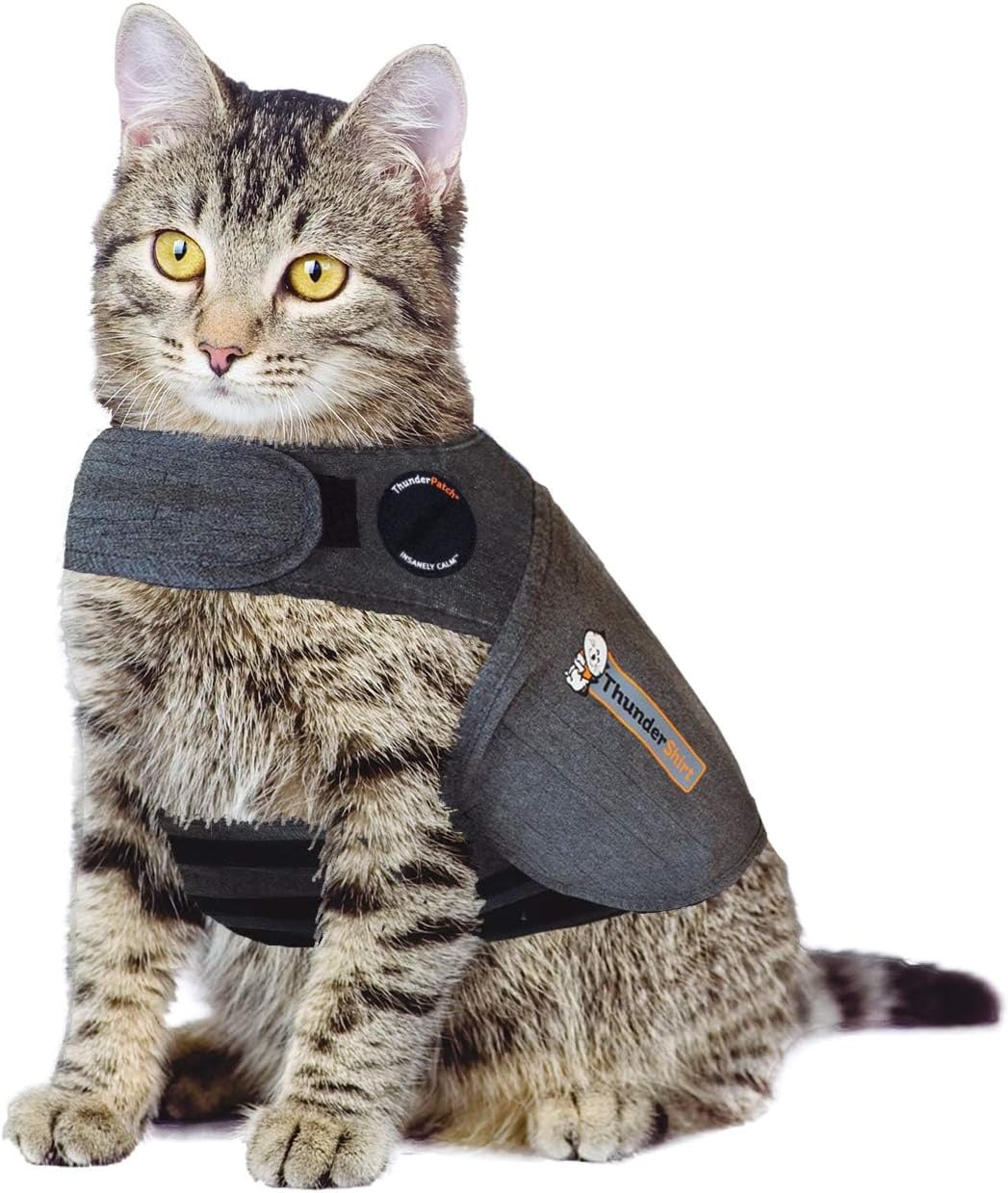 Close up of breathable fabric on Thundershirt cat calming vest