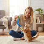 Interactive feline chaser toy set for indoor cat exercise and play