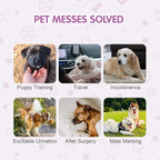 Sizing chart breakdown for COCOYO disposable dog wraps from extra small to extra large