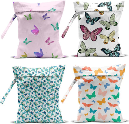 Zcyxuuw 4 pack butterfly print waterproof wet dry bags front view