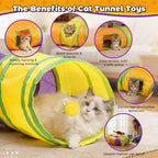 Kitten peeking out from the interactive center hole of the GUSTYLE 8-shaped tunnel.
