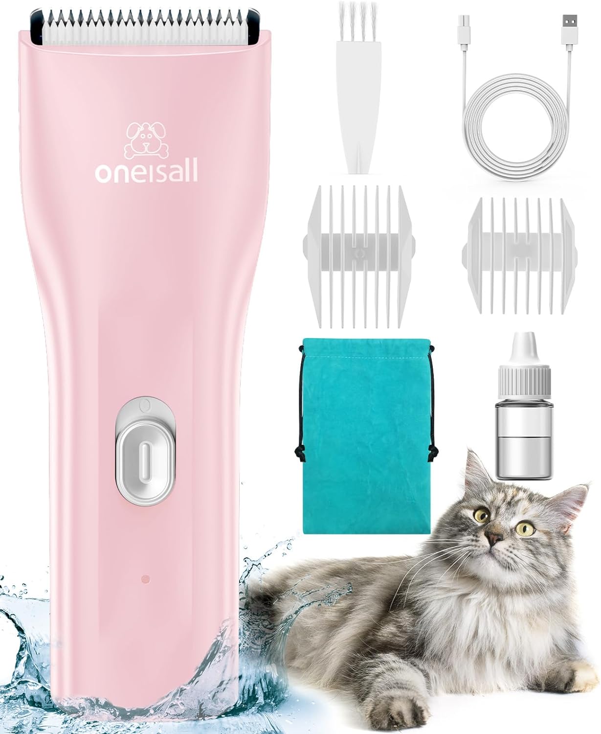 oneisall Pet Clipper for Cat Matted Hair, Pet Shaver for Cats Quiet Pet Clippers Waterproof Cordless Cat Clippers for Matted Long Hair with Storage Bag (Green) - Image 11