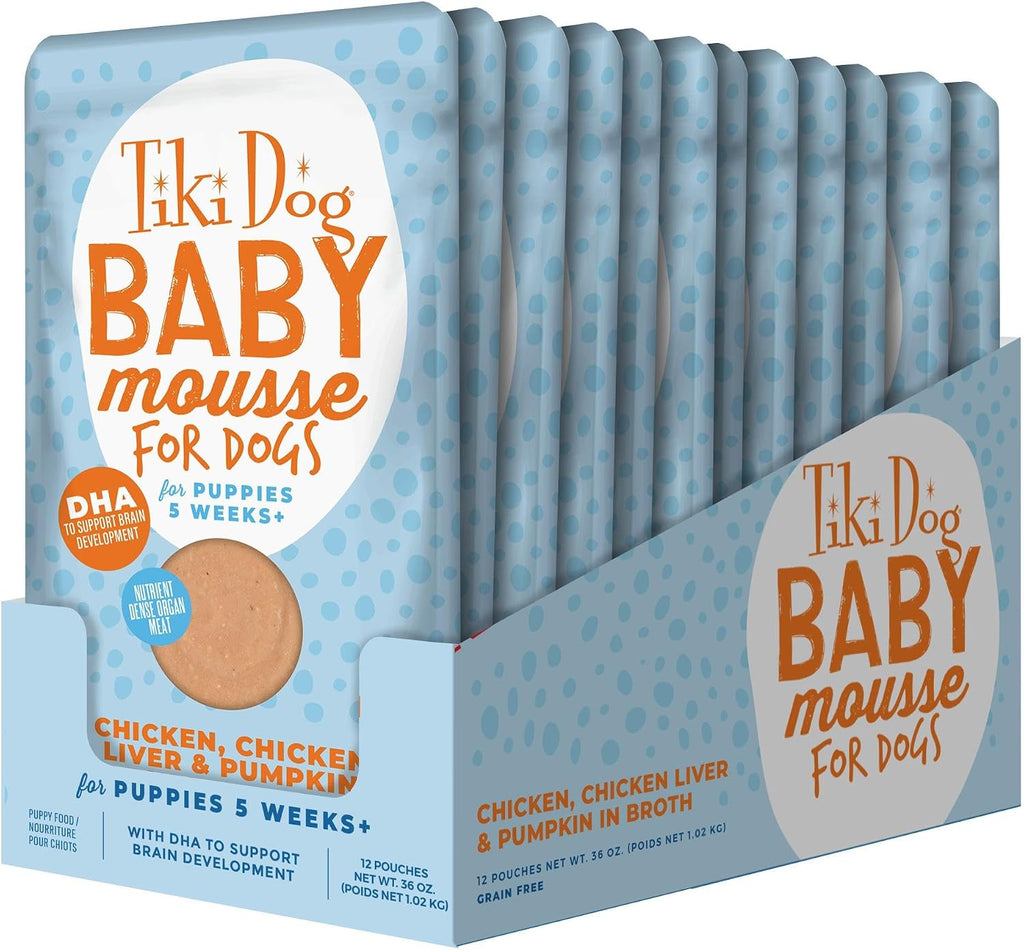 Tiki Dog Baby Mousse 12 Count Multipack Box Packaging