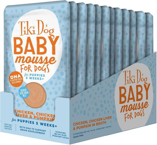Tiki Dog Baby Mousse 12 Count Multipack Box Packaging