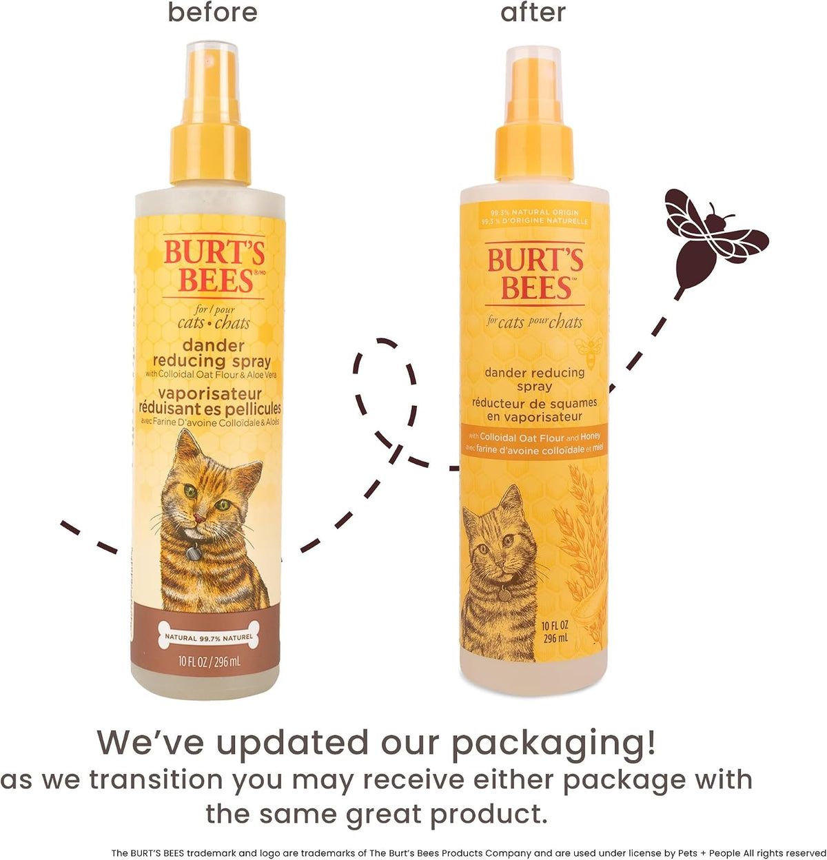 Two pack of ten fluid ounce cat grooming spray bottles