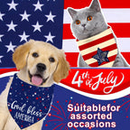 QIRUIMI American flag pet triangle bibs two pack display.
