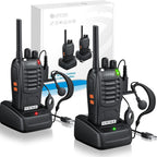 eSynic Professional Rechargeable Walkie Talkies front view displaying dual premium handheld radios with antennas