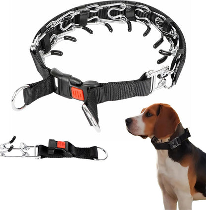 DFQ Comfort Dog Collar front view stainless steel training links
