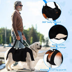 Shinylin Dog Carry Sling Emergency Backpack Pet Legs Support and Rehabilitation Dog Lift Harness Adjustable Lifting Straps Carrier for Senior Dogs Joint Injuries, Arthritis, Hiking, Skiing, Black(L) - Image 5