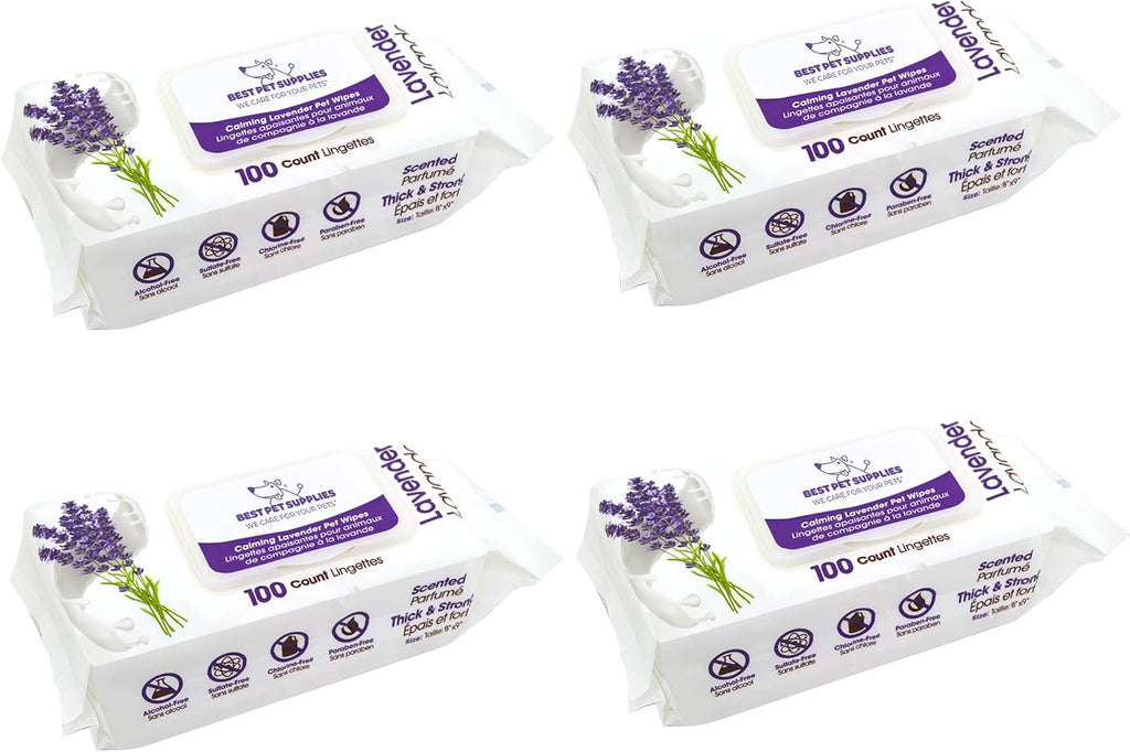Best Pet Supplies 8" x 9" Large Dog Wipes - Cleaning and Deodorizing for Paws and Coat - Gentle Formula with Lavender Vitamin E for Puppies and Cats - 100 Count - Image 14