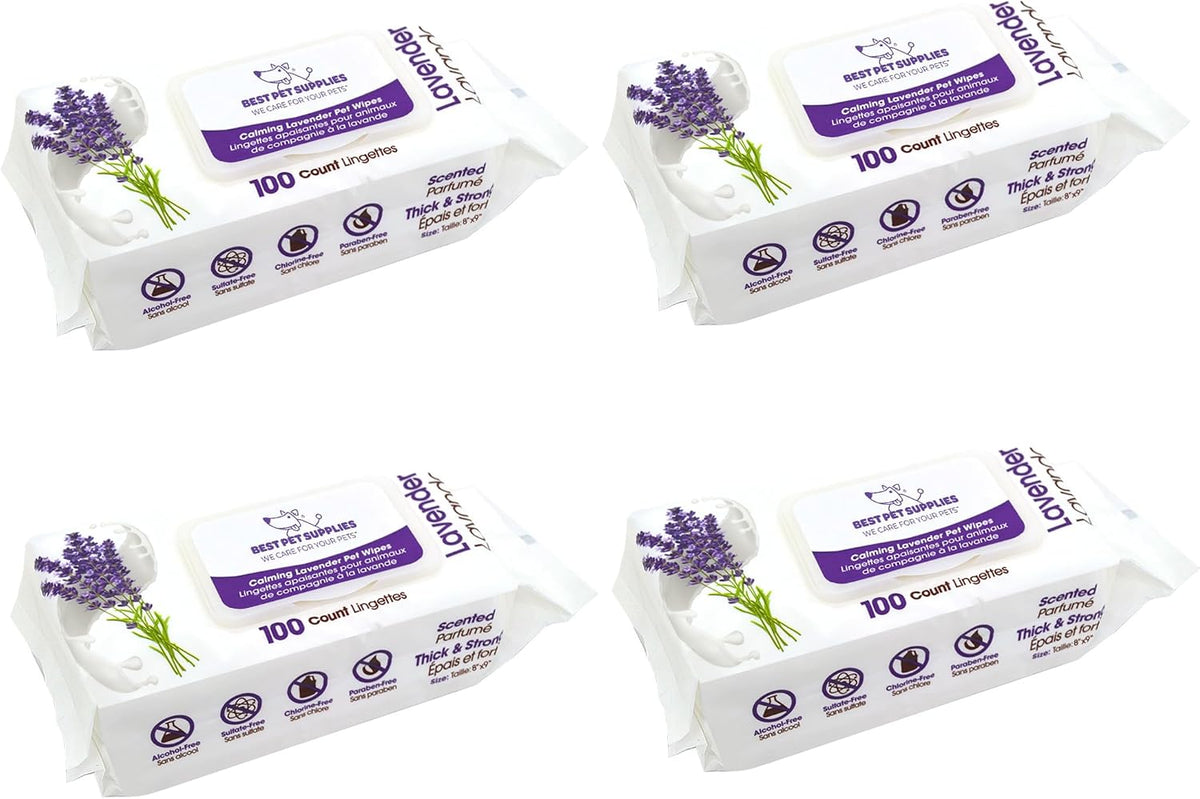 Best Pet Supplies 8" x 9" Large Dog Wipes - Cleaning and Deodorizing for Paws and Coat - Gentle Formula with Lavender Vitamin E for Puppies and Cats - 100 Count - Image 14