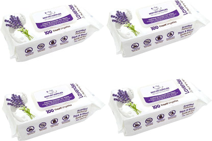 Best Pet Supplies 8" x 9" Large Dog Wipes - Cleaning and Deodorizing for Paws and Coat - Gentle Formula with Lavender Vitamin E for Puppies and Cats - 100 Count - Image 14