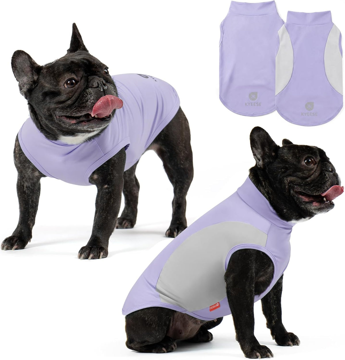 Kyeese 2Pack dog cooling shirt front view purple