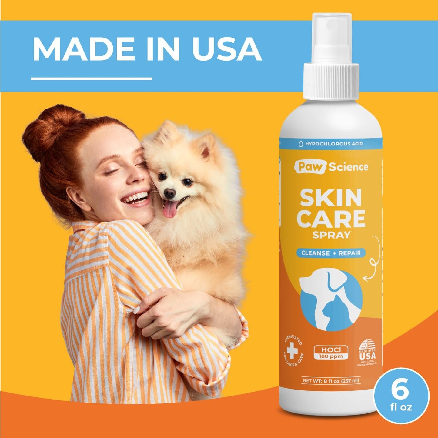 Paw Science medicated skin spray for cat rashes and irritations.