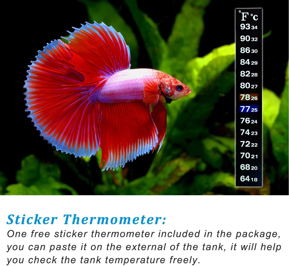 Pulaco betta heater packaging and contents