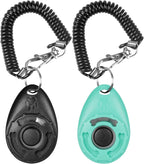 Safe battery free mechanical pet clicker set for positive reward conditioning.