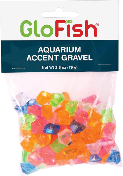 GloFish Accent Gravel Multicolored Gems front view in packaging