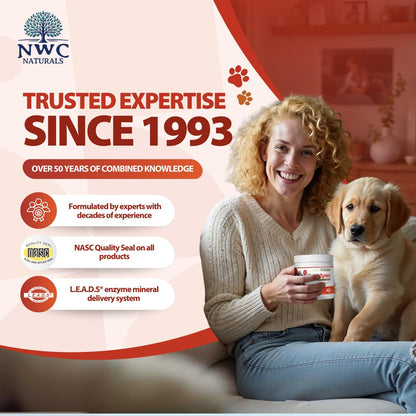 NWC Naturals 365 servings digestive enzyme powder for daily pet wellness