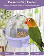 Close up of built in perch on bird feeder
