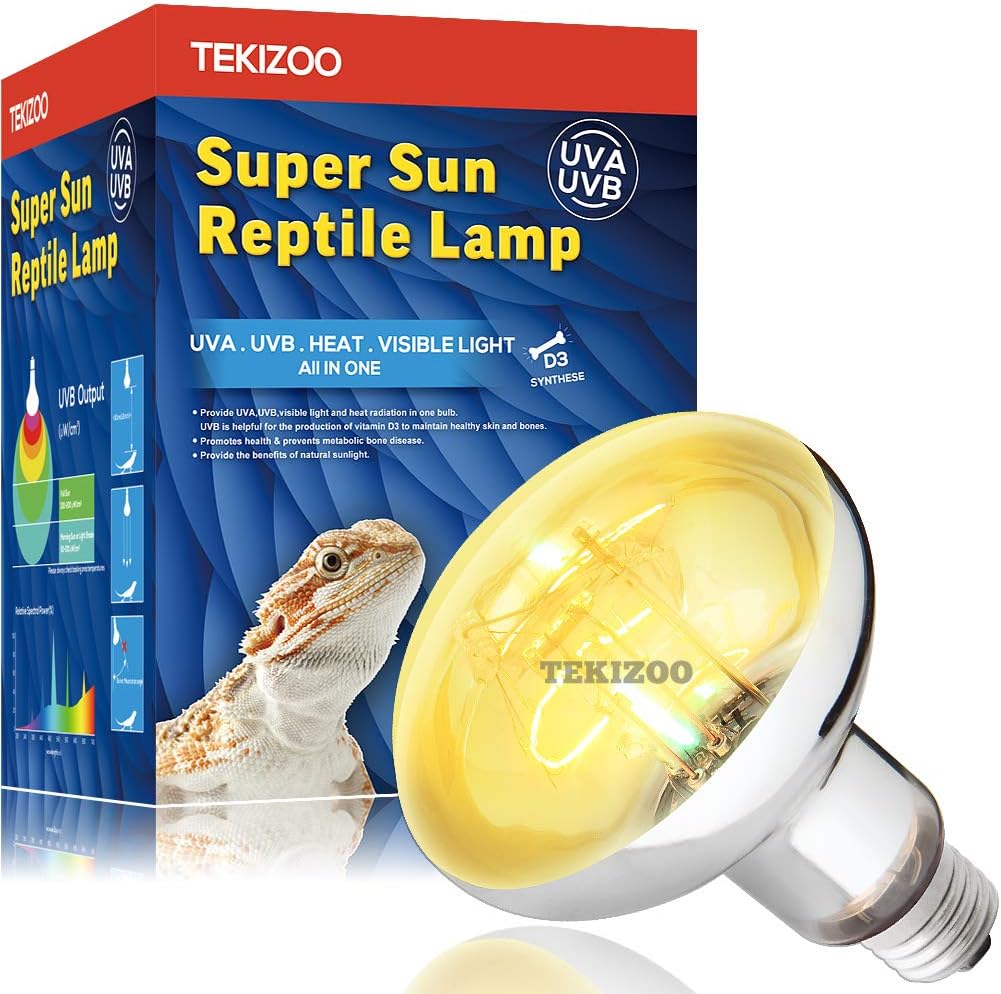 Tekizoo UVA UVB Sun Lamp front view high intensity reptile basking bulb