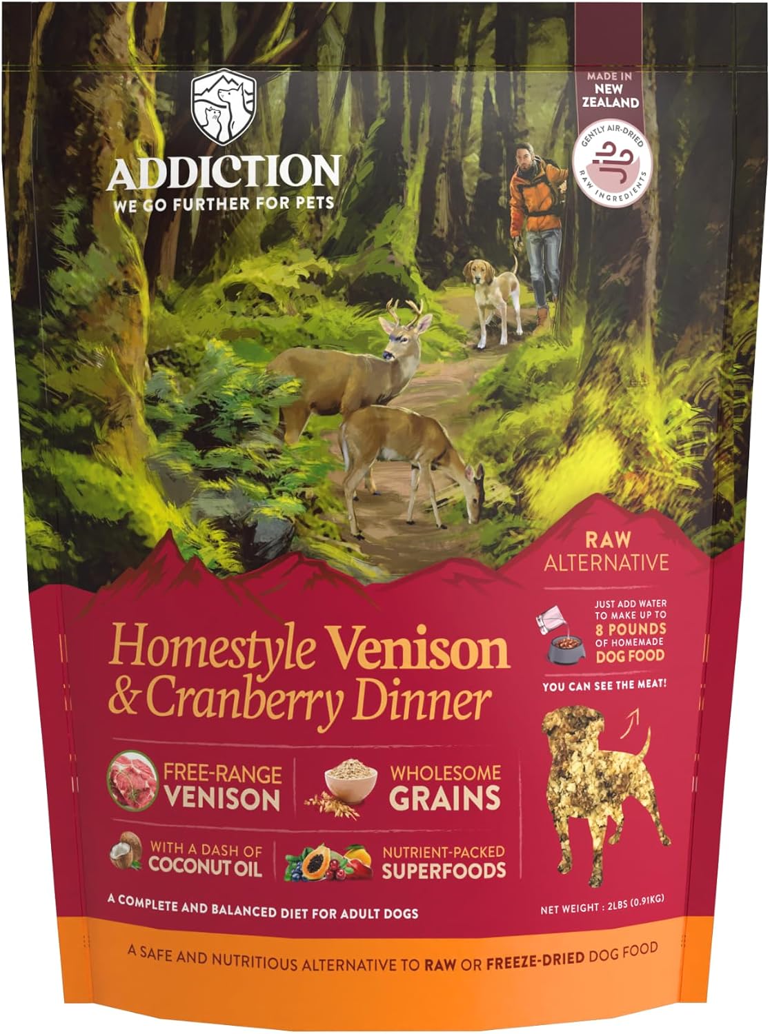 Addiction Outback Kangaroo Feast Air-Dried Grain-Free Dog Food - Complete Meal or Topper with Natural Ingredients for Digestive and Skin & Coat Health, 2lb - Image 11