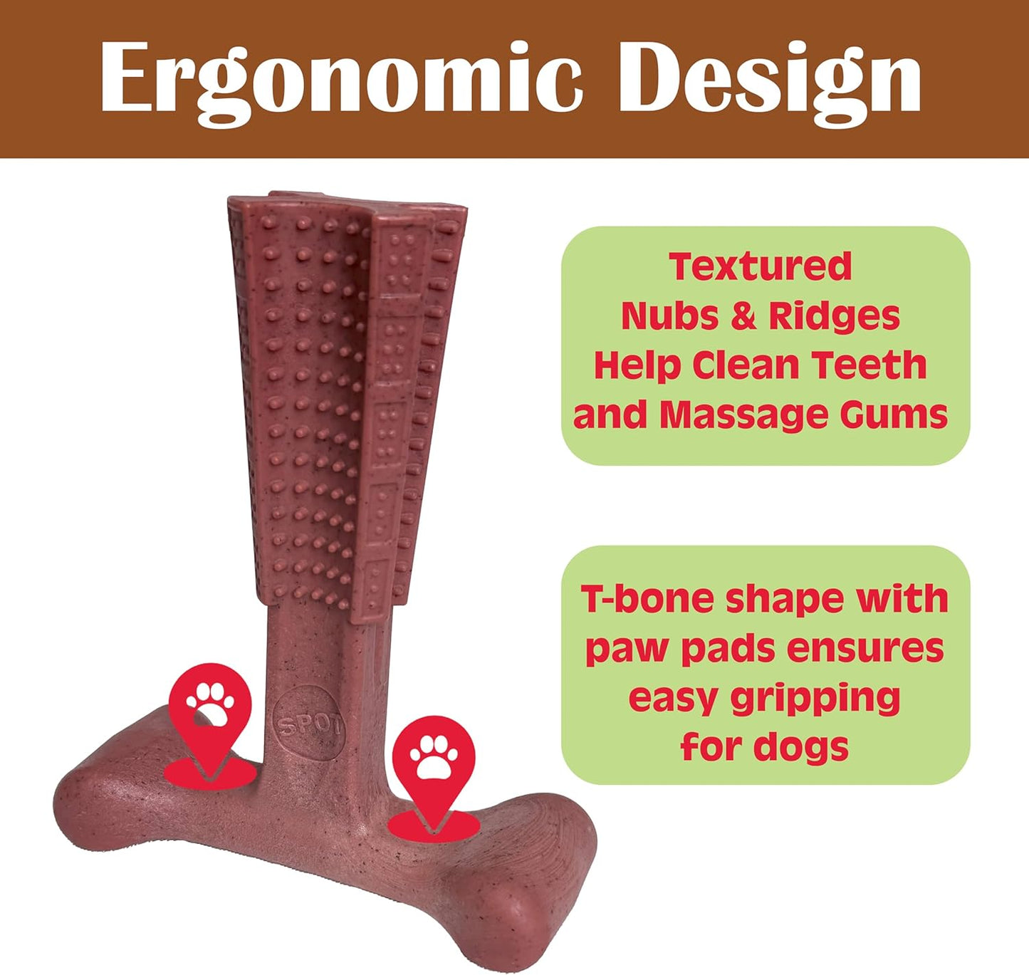 SPOT Bam-Bones Plus T Bone - Bamboo Fiber & Nylon Dog Chew Toy for Moderate to Aggressive Chewers, Durable Long Lasting & Non-Splintering, Beef Flavor Toy for Adult Dogs & Puppies Under 60 lbs, 6 in - Image 9