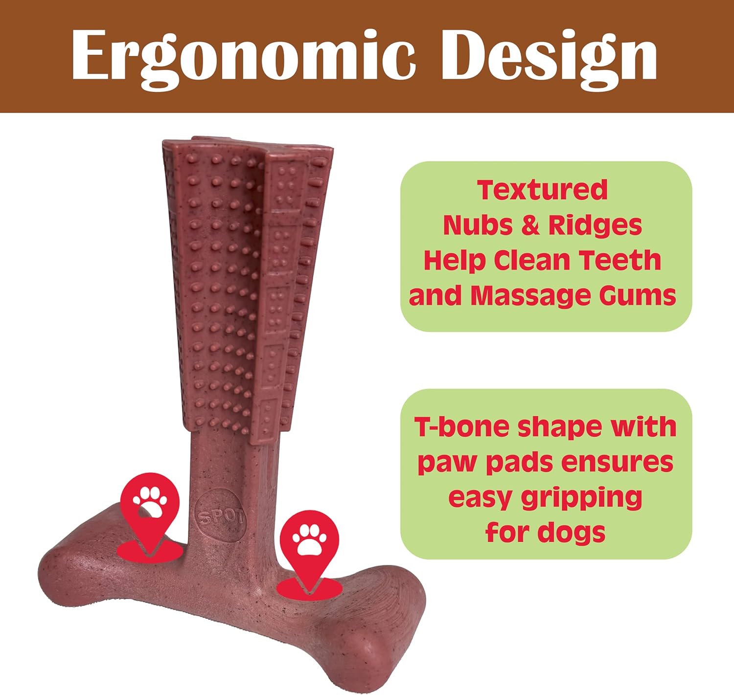 SPOT Bam-Bones Plus T Bone - Bamboo Fiber & Nylon Dog Chew Toy for Moderate to Aggressive Chewers, Durable Long Lasting & Non-Splintering, Beef Flavor Toy for Adult Dogs & Puppies Under 60 lbs, 6 in - Image 9