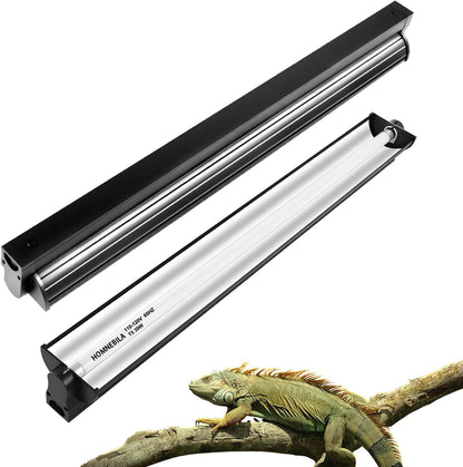 Authentic USA imported Homnebila reptile light fixture packaging and included accessories.
