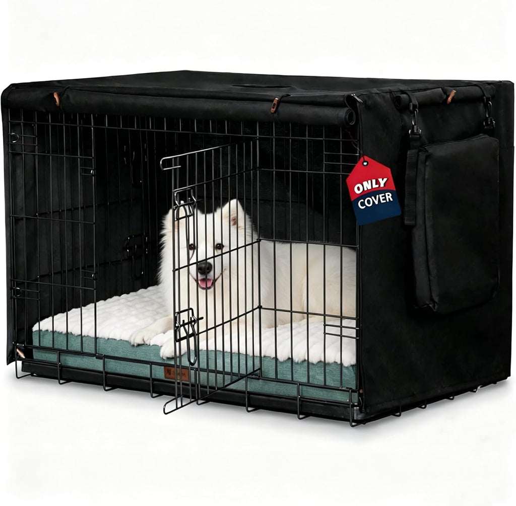 Dog Crate Cover 36 Inch, Heavy Duty Waterproof 600D Oxford Kennel Cover for Wire Cages with 1/2/3 Doors, Privacy Pet Cover with Storage Bag - Machine Washable, Indoor/Outdoor,Gray - Image 11