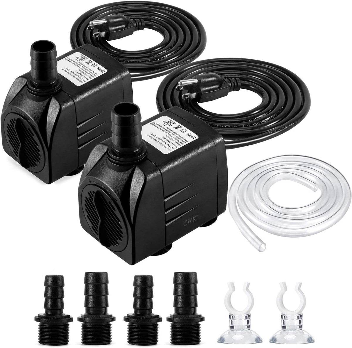 CWKJ fountain pump front view displaying dual submersible units
