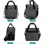 BAGLHER pet travel bag with front flap open acting as a portable feeding station.