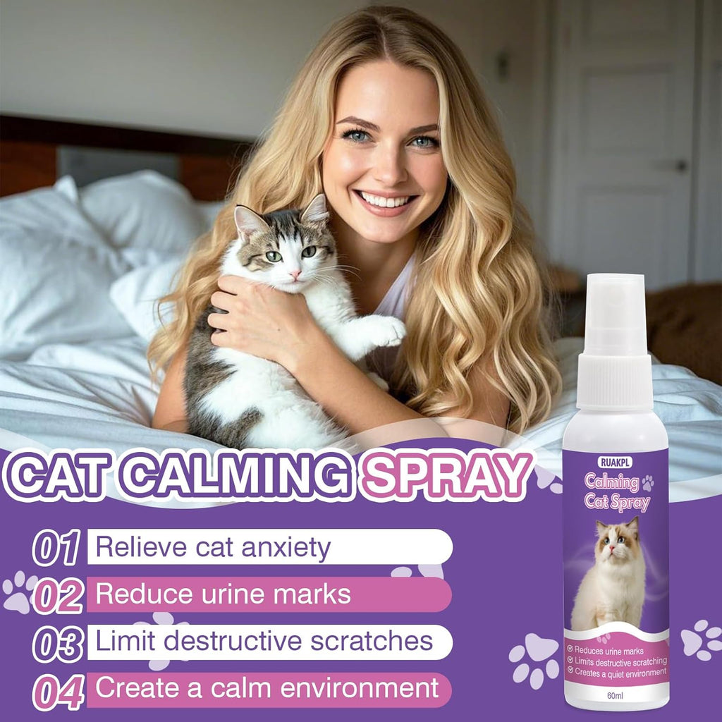 RUAKPL feline pheromone calming spray bottles for reducing cat scratching