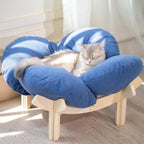 CHEERHOME PETS Elevated Cat Bed Wooden with Cushion Fluffy Pet Couch Sofa for Indoor Cats Raised Kitty Lounge Chair Suitable for Puppy, Cat Furniture(White) - Image 12