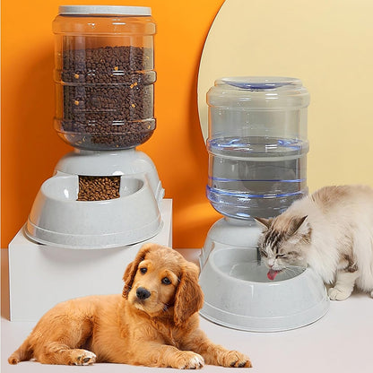 Leptzoa automatic dog food storage station alongside the matching eleven Litre water bowl