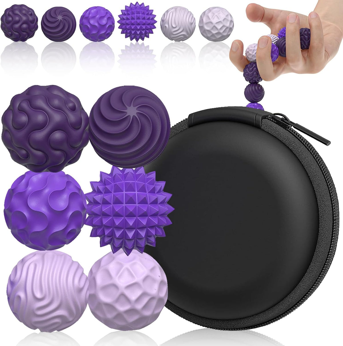 Party Tonight silicone magnetic fidget balls front view in storage case