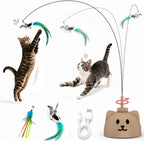 Interactive Cat Toys for Indoor Cats, Automatic Flying Bird Cat Toy with 360 degrees Feather Wand, Strong 8cm Suction Cup, USB Rechargeable Self-Play Cat Toy for Bored Kittens & Adult Cats - Image 10