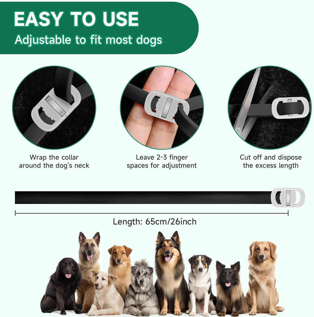 Side view showing four individual cat flea collars in a pack