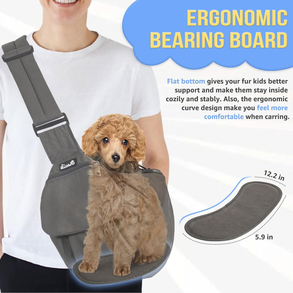 Adjustable padded shoulder strap on SlowTon dog carrier