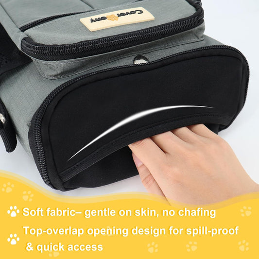 Cover Geny treat bag showing cross design opening mechanism