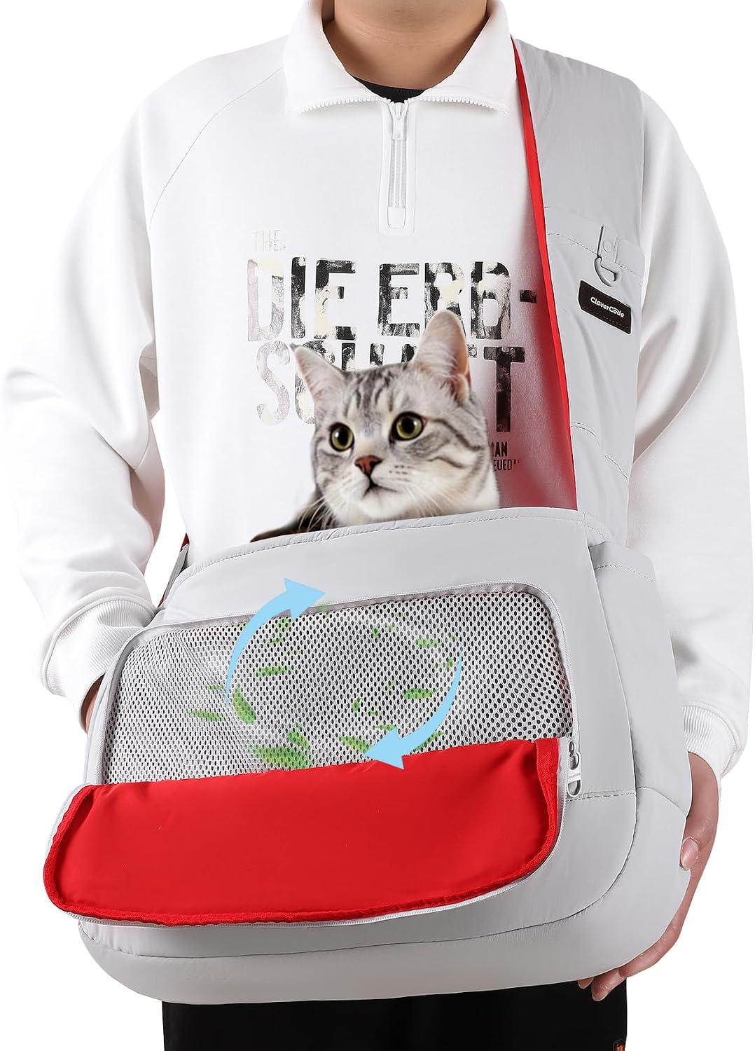Dog Sling Carrier for Small Medium Dogs & Cats, Fits 7-18lbs, Soft Puffy Lightweight Pet Sling Carrier with Adjustable Padded Strap and Storage Pocket, Hands-Free for Travel, Hiking & Outdoor Black - Image 12