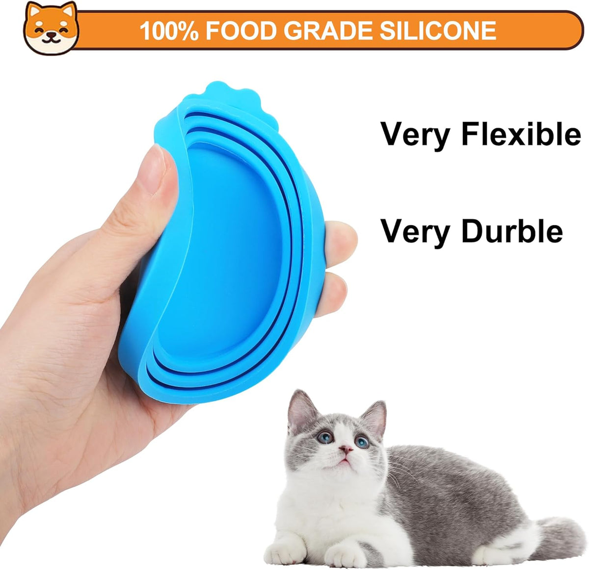 2 Pack Pet Food Can Covers, Silicone Universal Can Lids for Dog & Cat Food, BPA Free, One Fit Most Standard Size Food Cans Green/Blue - Image 4