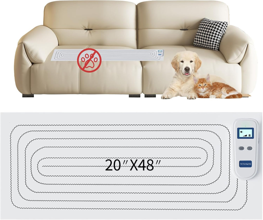 Scat Mat for Cats Dogs Rechargeable Indoor Cat Deterrent &Pet Shock Mat | shock mat for cats 3 Modes+Auto Cycle Cat Repellent Training Mat keep dogs off couchFurniture Sofa Bed Carpet59"x11" - Image 10