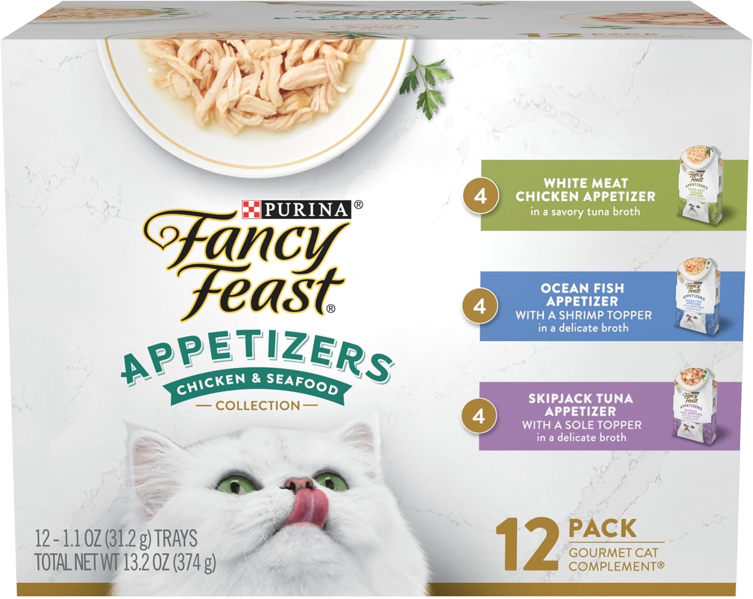 Purina Fancy Feast Seafood Classic Pate Collection Grain Free Wet Cat Food Variety Pack - (Pack of 30) 3 oz. Cans - Image 11