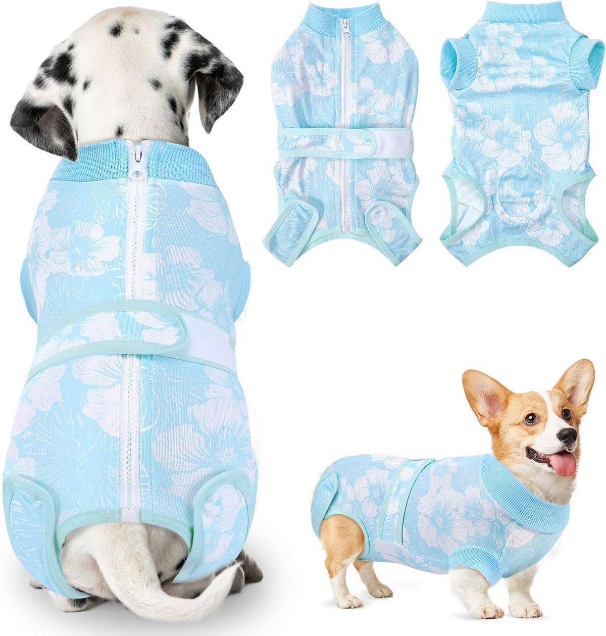 Nasjac Dog Surgery Recovery Suit - Zipper on Recovery Shirt for Female Dogs, Abdominal Wounds Cone E-Collar Alternative Onesie, Prevent Licking Dog Surgical Suit After Spayed (Daisy, S) - Image 9