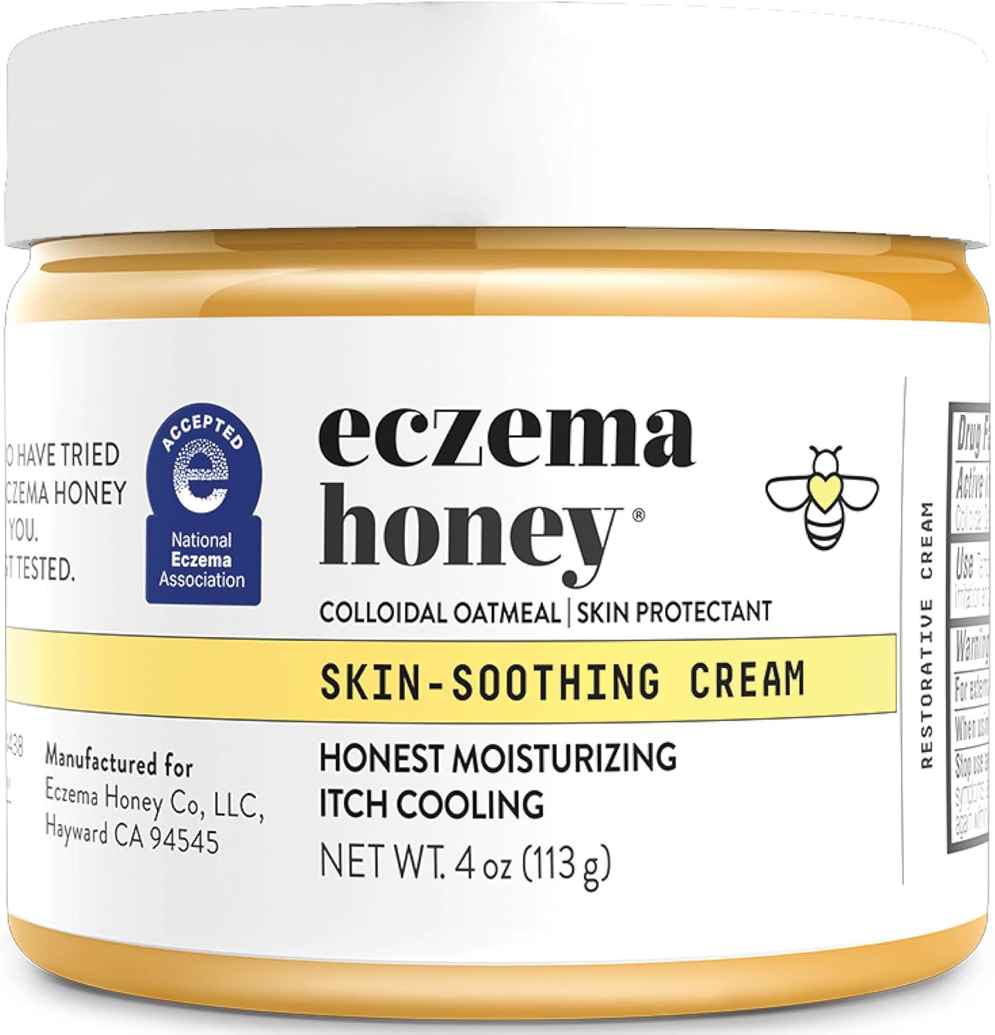 Eczema Honey Original Skin Soothing Cream front view jar for eczema relief