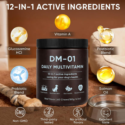 Eyutrd DM-01 canine multivitamin benefits for gut health and immune support