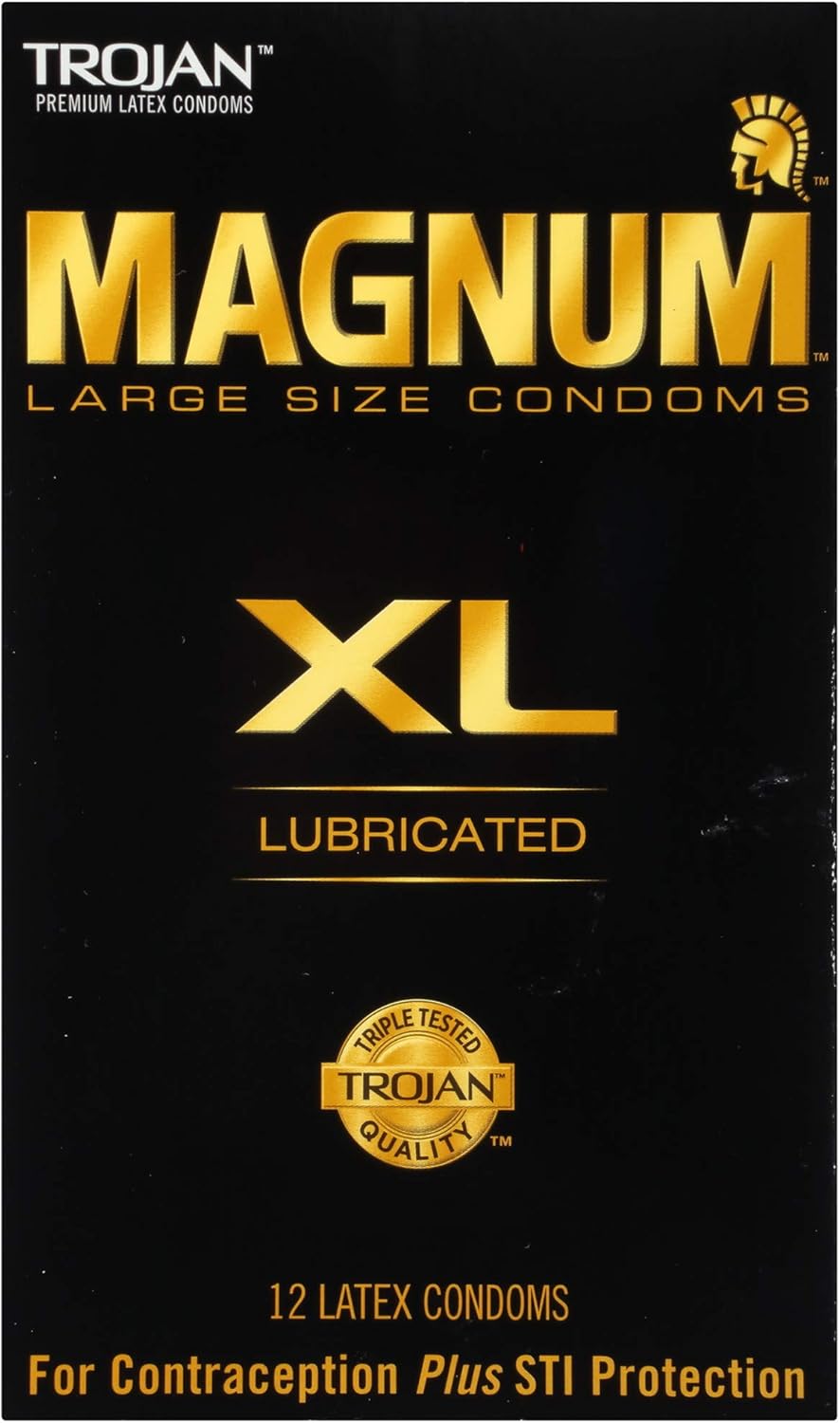 TROJAN Lubricated Magnum Condoms XL Large Size - 12 Count - Image 10