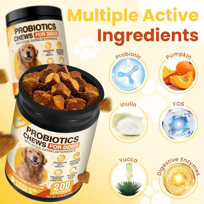 Soft chicken flavored probiotic chews for digestive health