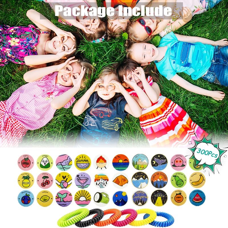 Six colorful mosquito repellent bracelets for kids
