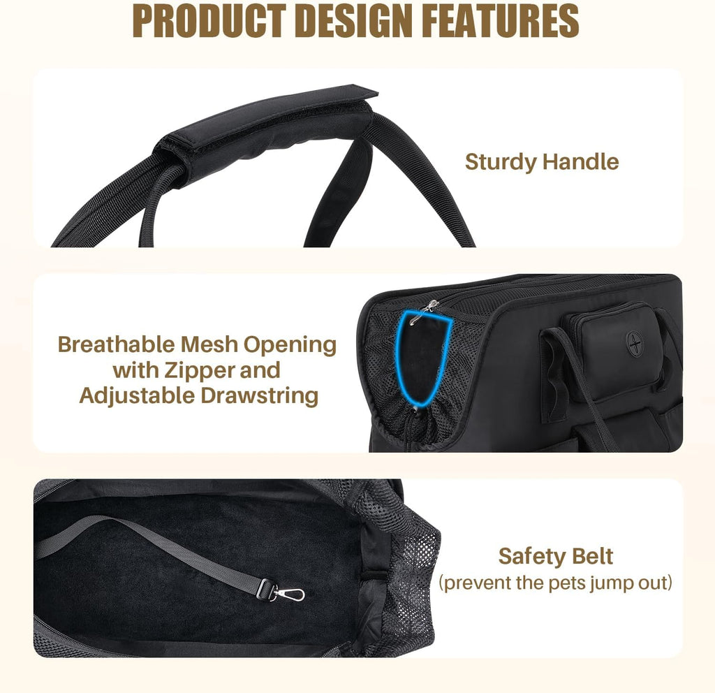 SlowTon portable dog bag showing side storage pockets